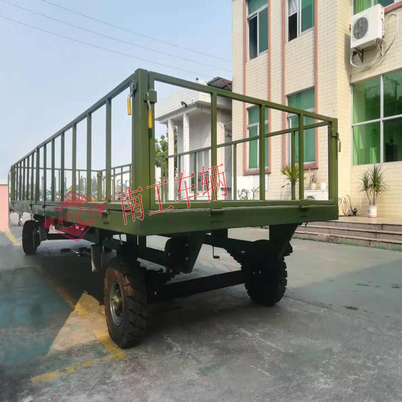 5吨护栏OD在线(中国)有限公司 全挂底盘拖车 军绿色